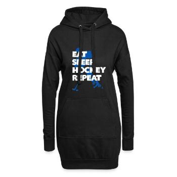 Eat Sleep Hockey wiederholen - Hoodie-Kleid - Schwarz - Vorne