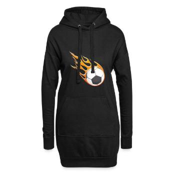 Feu de football. - Sweat-shirt à capuche long Femme - noir - Devant