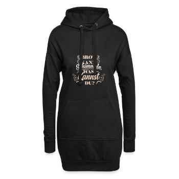 Brot kann schimmeln, was kannst du - Spruch - Hoodie-Kleid - Schwarz - Vorne