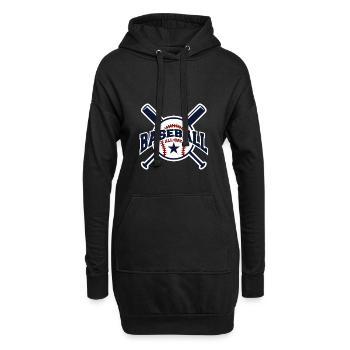 Baseball - Hoodie-Kleid - Schwarz - Vorne