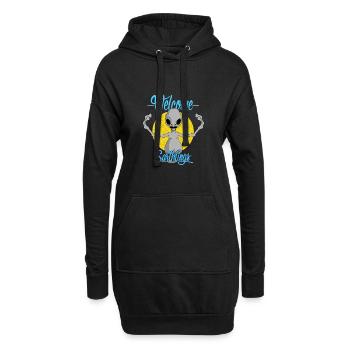 Alien Willkommen Kontakt UFO Witzig Geschenk - Hoodie-Kleid - Schwarz - Vorne
