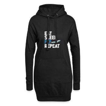 pilot - Hoodie Dress - black - Front