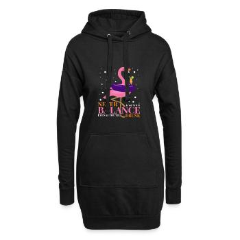 Pink Flamingo Shirt Topisch Urlaub Sommer Drink - Hoodie-Kleid - Schwarz - Vorne