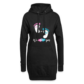 Babyparty Mädchen oder Junge - Hoodie-Kleid - Schwarz - Vorne