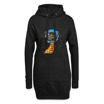 Astronaute Girafe dans l'espace safari - Sweat-shirt à capuche long Femme - noir - Devant