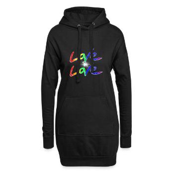 L'amour LGBTQ est l'amour est l'amour - Sweat-shirt à capuche long Femme - noir - Devant