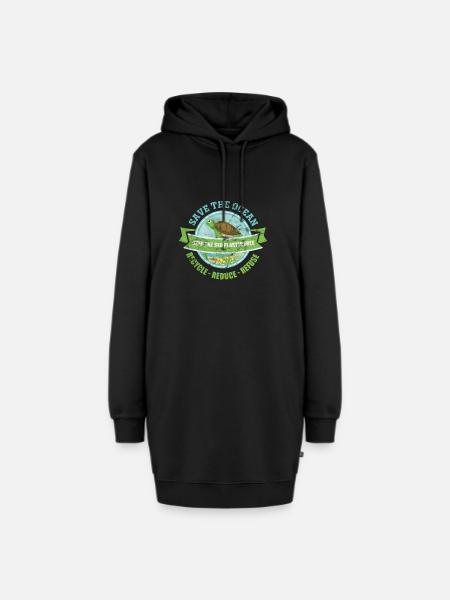 Umwelt Umweltschutz - Hoodie-Kleid - Schwarz
