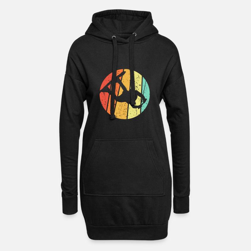 Wakeboard Wakeboarder Retro Geschenk - Hoodie-Kleid - Schwarz