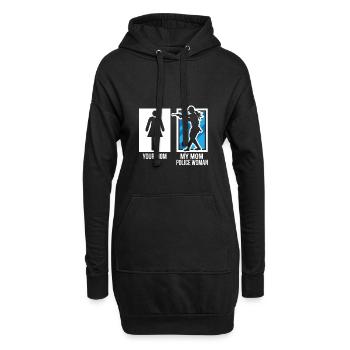 Mama Mutter Polizei Polizistin Logo - Hoodie-Kleid - Schwarz - Vorne