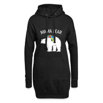 Mama Bear - Sweat-shirt à capuche long Femme - noir - Devant
