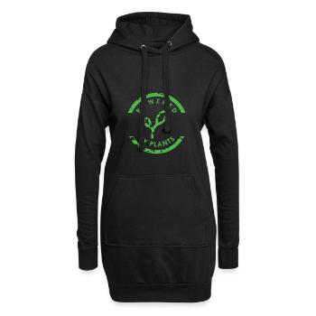 alimenté par des plantes pour les végétaliens et les végétaliens - Sweat-shirt à capuche long Femme - noir - Devant
