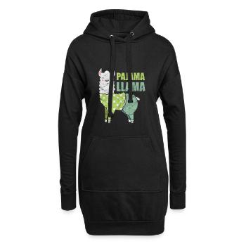 Alpaga pyjama lama - Sweat-shirt à capuche long Femme - noir - Devant