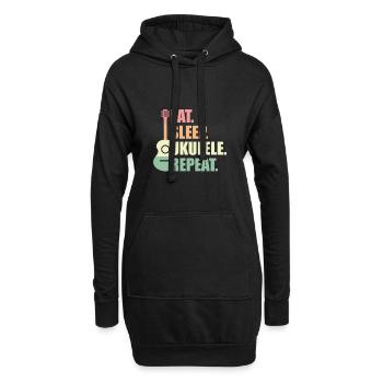 Ukulélé Retro cadeau - Sweat-shirt à capuche long Femme - noir - Devant