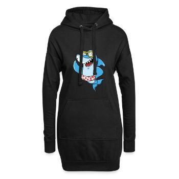 Requin d'été pour enfants et adultes - Sweat-shirt à capuche long Femme - noir - Devant