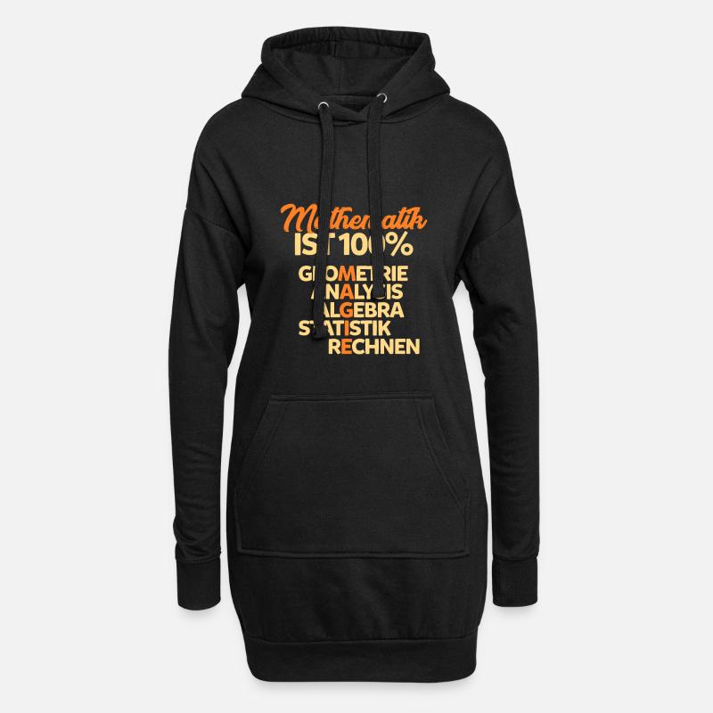 Mathematik - Hoodie-Kleid - Schwarz