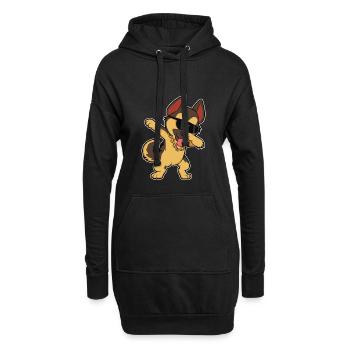 Lustig Dabbing Deutscher Schäferhund Hunde Shirt - Hoodie-Kleid - Schwarz - Vorne