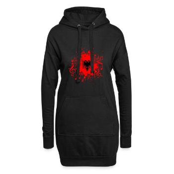 Albanie drapeau musique - Sweat-shirt à capuche long Femme - noir - Devant