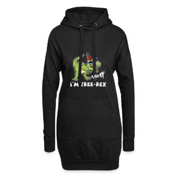 Dinosaure anniversaire Tee, 3e anniversaire impression, trois - Sweat-shirt à capuche long Femme - noir - Devant