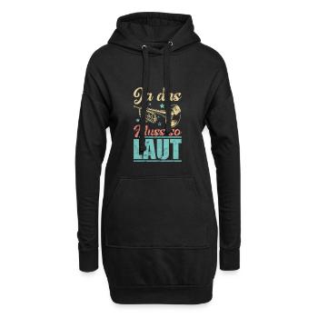 Trompeter - Ja das muss so laut - Hoodie-Kleid - Schwarz - Vorne