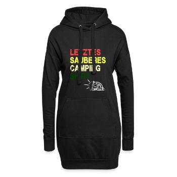Letztes sauberes Camping Shirt - Hoodie-Kleid - Schwarz - Vorne