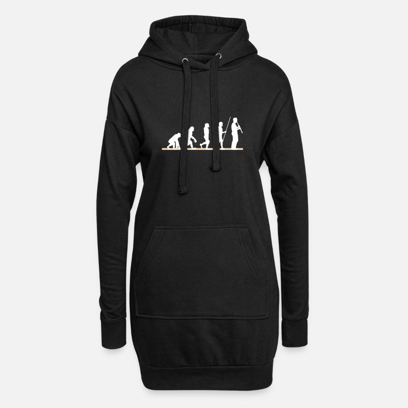 Klarinetten Evolution Geschenk - Hoodie-Kleid - Schwarz