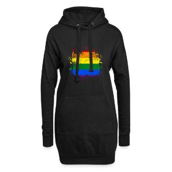 Regenbogenflagge Gay Pride LGBT Musik - Hoodie-Kleid - Schwarz - Vorne