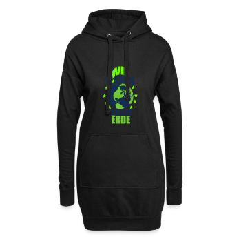 Erde Planet Klimawandel Umweltschutz Klima - Hoodie-Kleid - Schwarz - Vorne