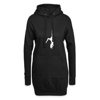 Pole dance Tanz Tänzer Tänzerin Silhouette - Hoodie-Kleid - Schwarz - Vorne