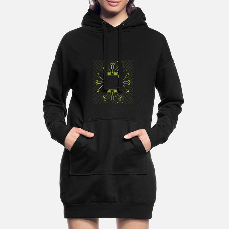 Computer Scientist Admin Hardware CPU Sweat-shirt à capuche long Femme
