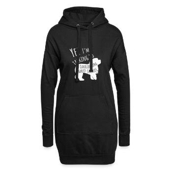 Cavalier King Charles Spaniel Drôle - Sweat-shirt à capuche long Femme - noir - Devant