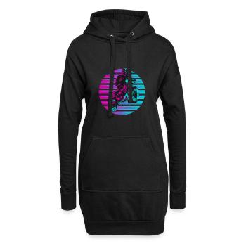 Motocross dirt bike racing motard moto rétro - Sweat-shirt à capuche long Femme - noir - Devant