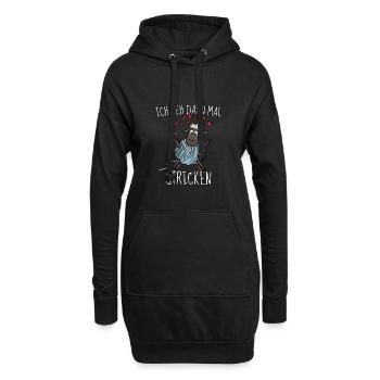 Lustiger Nähen & Näherin Stricken Spruch Geschenk - Hoodie-Kleid - Schwarz - Vorne