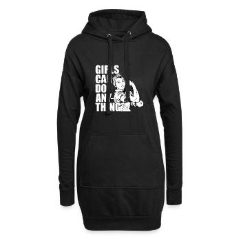 Girls can do Anything Frauenpower Feminismus Frau - Hoodie-Kleid - Schwarz - Vorne