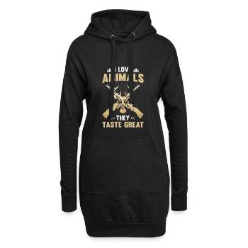 Lustiges Jagd Geschenk - Hoodie-Kleid - Schwarz - Vorne