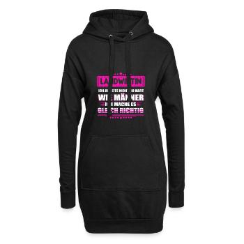 Landwirtin ich arbeite nicht so hart wie Männer - Hoodie-Kleid - Schwarz - Vorne