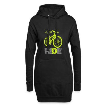 Fahrrad Logo Einfach Fahren Motto - Hoodie-Kleid - Schwarz - Vorne