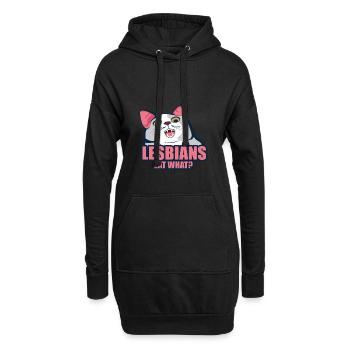 Lesbians Eat What Katze Lustig LGBT Paar Geschenk - Hoodie-Kleid - Schwarz - Vorne