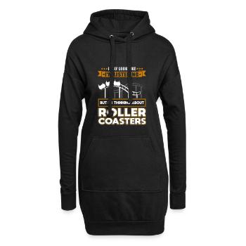Cadeau d'amoureux du parc d'attractions roller coaster - Sweat-shirt à capuche long Femme - noir - Devant