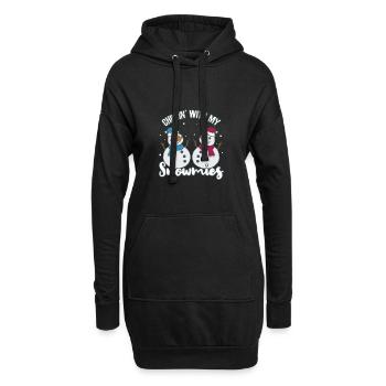 Battement de coeur de Noël saison des vacances de Noël - Sweat-shirt à capuche long Femme - noir - Devant