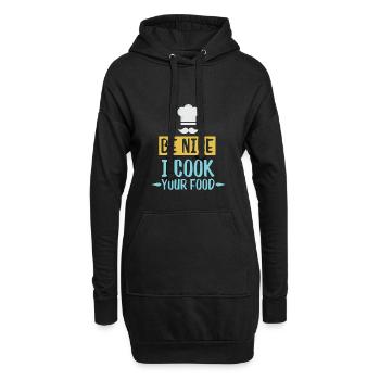 Lustig ist Nizza, das ich Ihr Nahrungsmittelchef-Stationsgeschenk koche - Hoodie-Kleid - Schwarz - Vorne