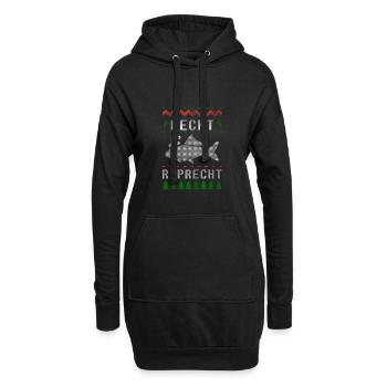 Angeln Weihnachten Angler Fischer - Hoodie-Kleid - Schwarz - Vorne