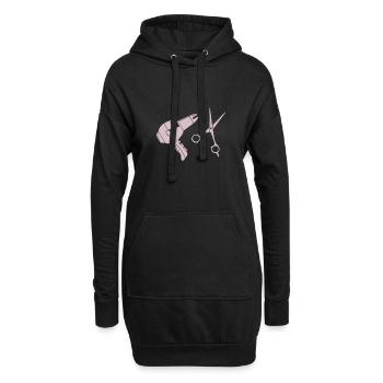 Friseur - Hoodie-Kleid - Schwarz - Vorne