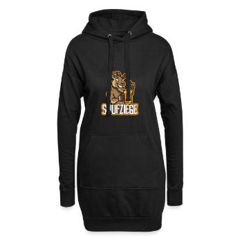 Bier Saufen Saufziege Perfekt für jede Feier - Hoodie-Kleid - Schwarz - Vorne