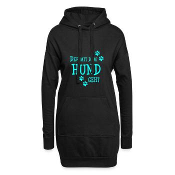 Hund Hundebesitzer Herrchen Pfötchen Hunde Papa - Hoodie-Kleid - Schwarz - Vorne