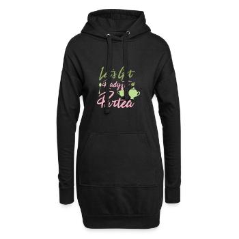 Préparons-nous pour le thé - Sweat-shirt à capuche long Femme - noir - Devant