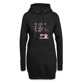Näherin Nähmaschine Zaubern Schneiderin Geschenk - Hoodie-Kleid - Schwarz - Vorne