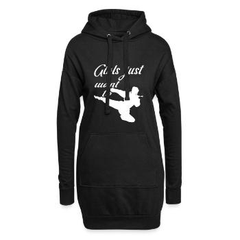 Girls Fight Kampfsport Frauen Mädchen Karate MMA - Hoodie-Kleid - Schwarz - Vorne