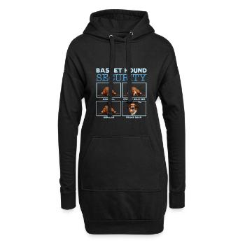 Basset Hound Sicherheit - Hoodie-Kleid - Schwarz - Vorne
