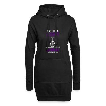 Leben Zu Kurz Schlechtes Einrad Fahren - Hoodie-Kleid - Schwarz - Vorne