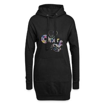 Otter Ich liebe Otter - Hoodie-Kleid - Schwarz - Vorne